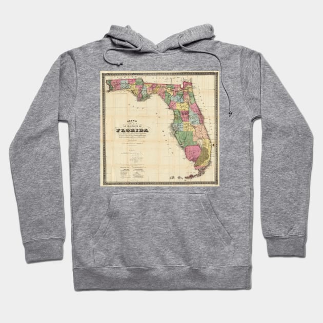 Vintage Map of Florida (1860) Hoodie by Bravuramedia